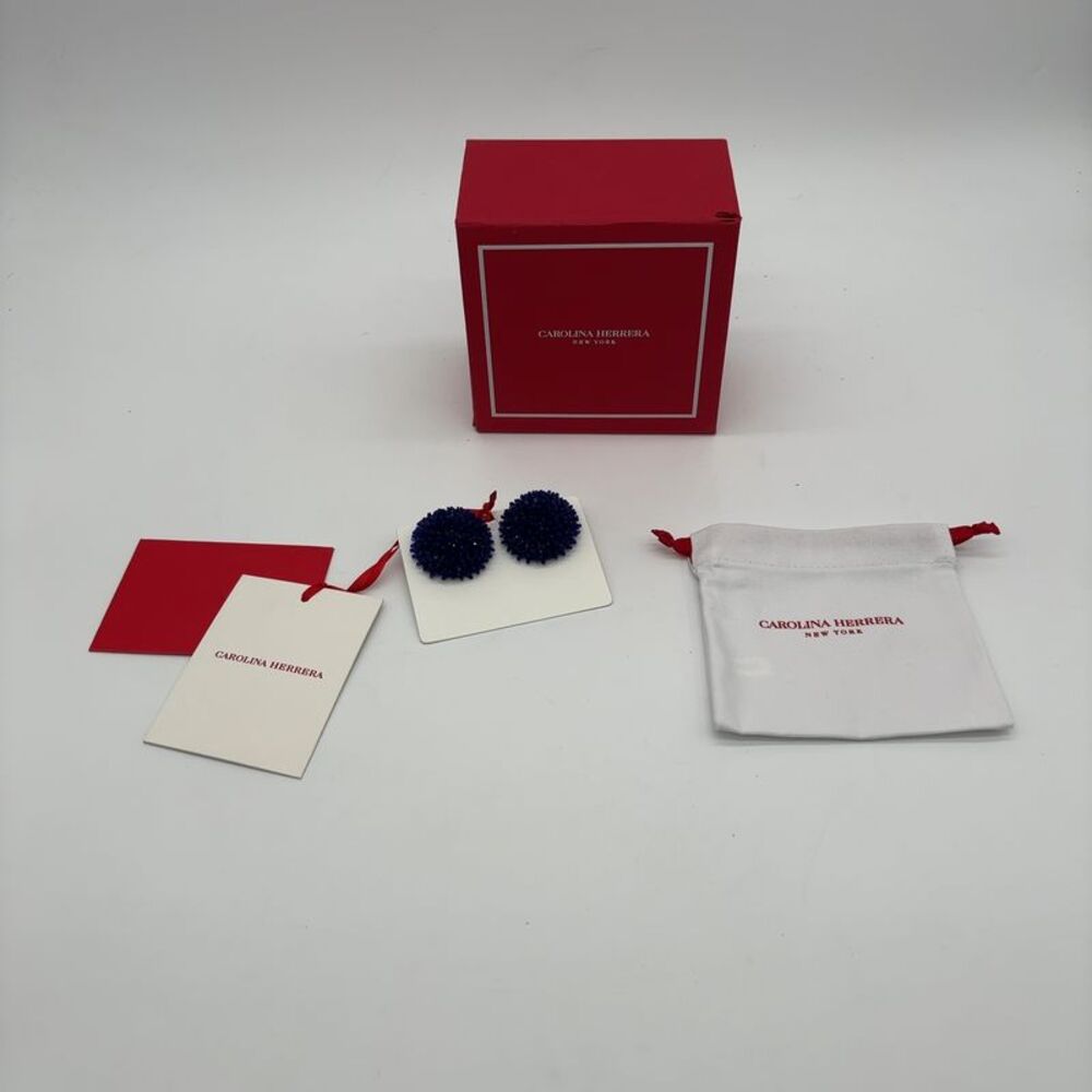 Carolina Herrera Beaded Ball Dome Earrings: